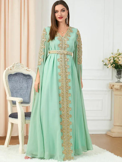 Turquoise Kaftan Jurk